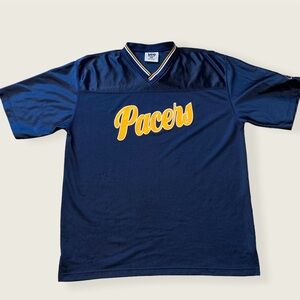 Lee Sport Indiana Pacers Navy, White & Gold V-Neck Warmup Top